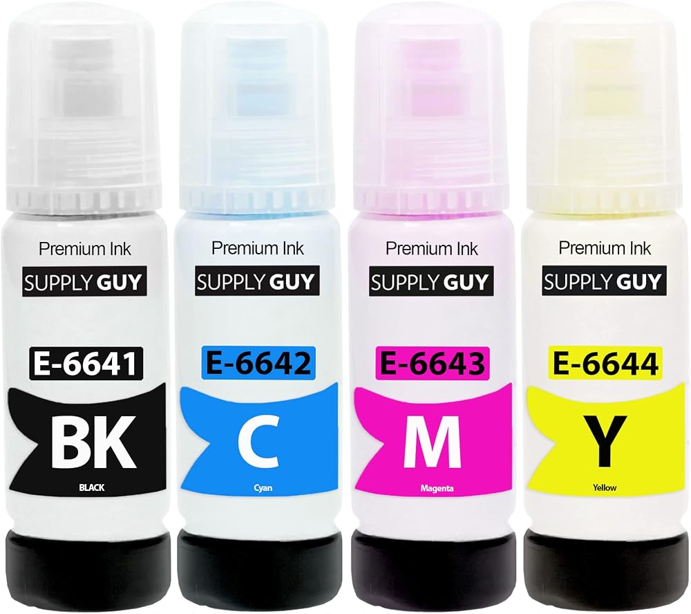 Supply Guy Ink for Epson EcoTank ET 14000 2550 2650 4500 L1300 4x 70ml Dye