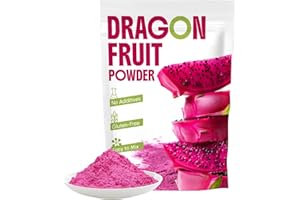 CCNature 4oz Dragon Fruit Powder, Pitaya powder | Natural food coloring | Great Flavor for Baking, Drinks, Dragonfruit Syrup, Smoothies | No Sugar & Additives, Non-GMO & Vegan Friendly
