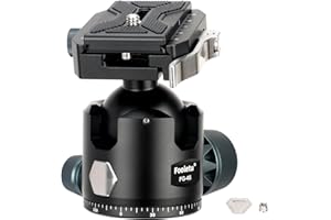 Fooletu 45mm Ball Head Aluminum Tripod Head 360° Rotating Panoramic Ballhead Compatible with Picatinny and Arca-Swiss for Hun
