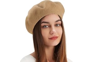 VOILIPEX Wool Beret Hat French Beret Cap Winter Artist Painter Hat Solid Color for Women