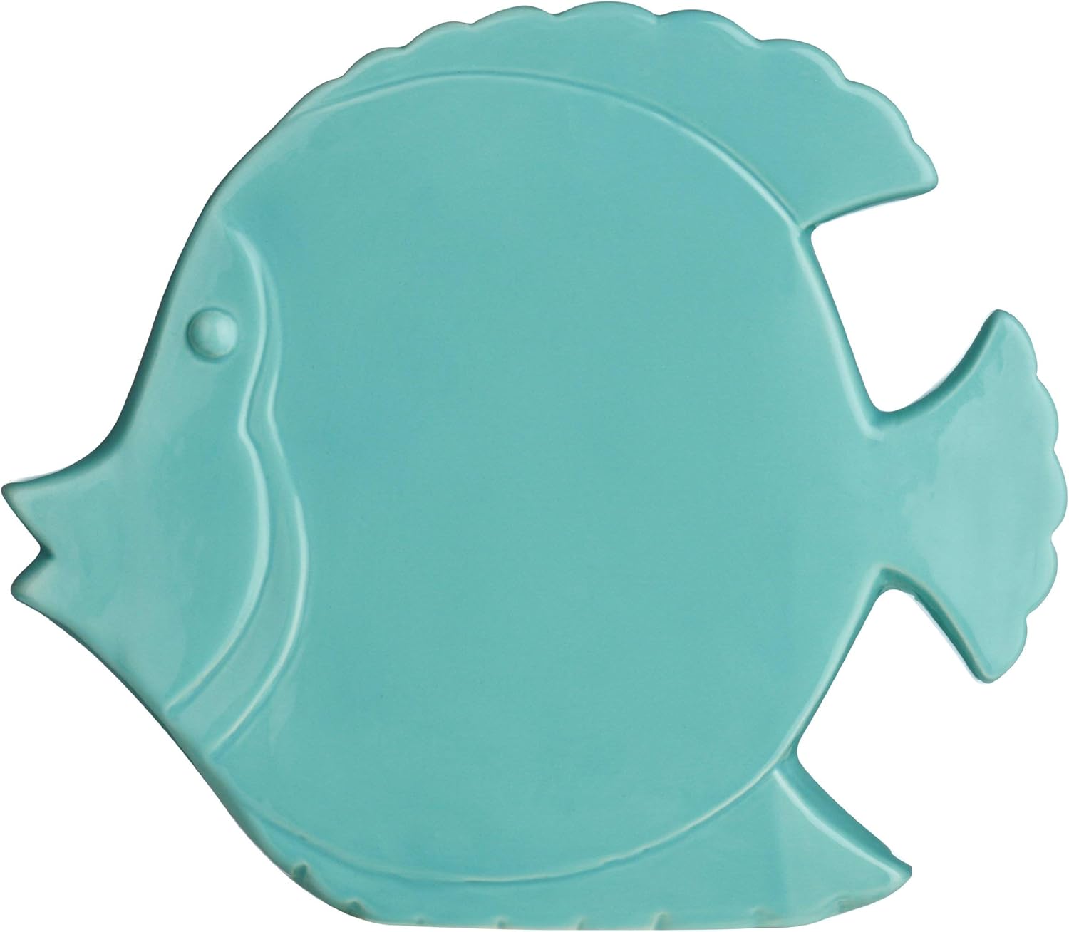 Premier Housewares Fish Ornament Ceramic - Turquoise, H26 x W30 x D7cm