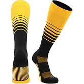TCK Elite Breaker Striped Socks | Over-the-Calf Soccer Baseball Softball Socks | Extra Stretch for Shin Guards | USA Made