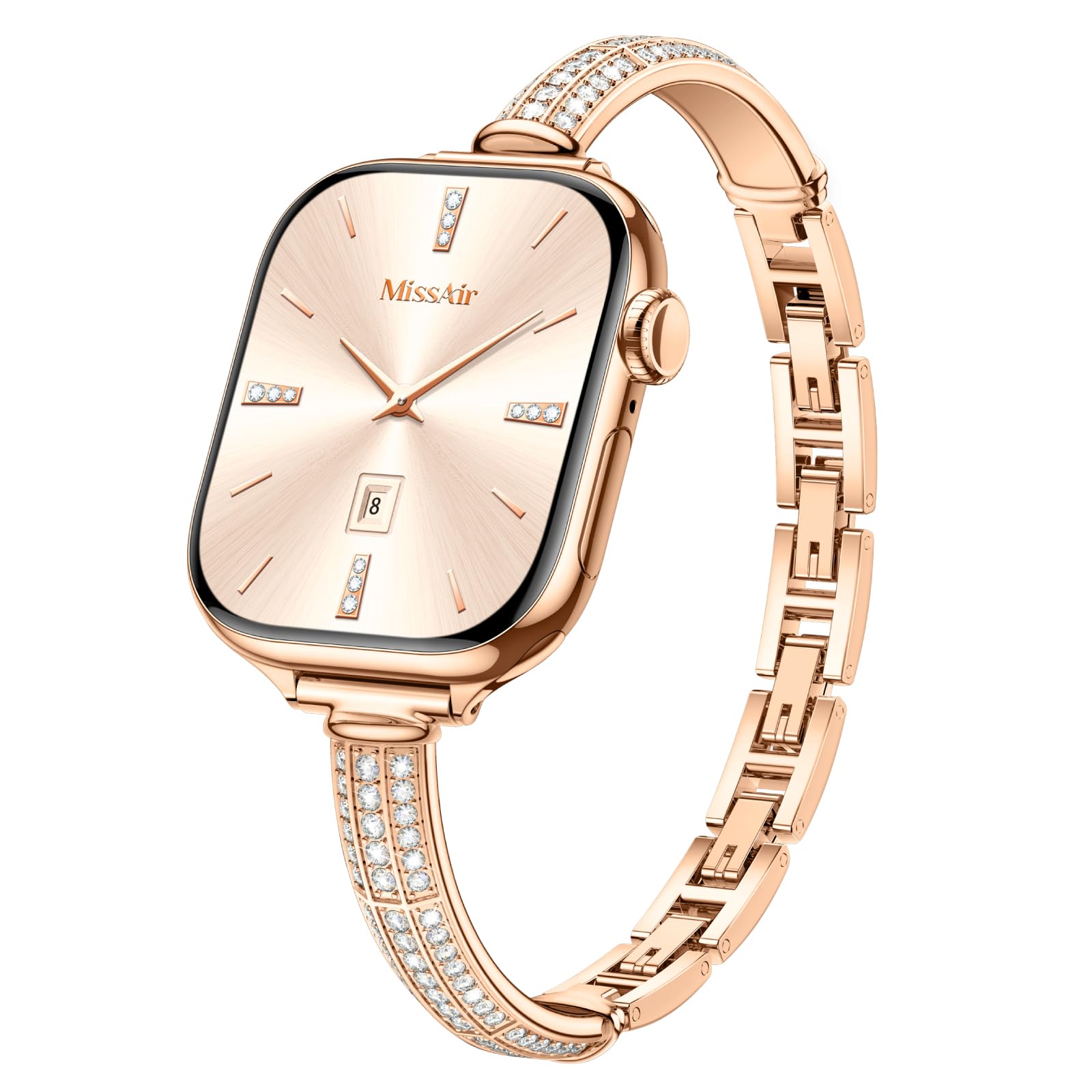 Photo 1 of Missair Bands Compatible with Apple Watch Band 38mm 40mm 41mm 42mm 44mm 45mm 46mm 49mm Thin Metal Diamond Bracelet Band with Jewelry Crystal for iWatch Series 10 9 8 7 6 5 4 3 SE Ultra for Women