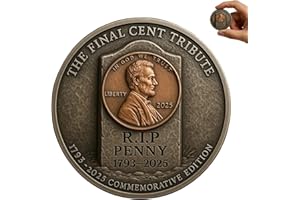 POYIPI Final Cent Memorial Coin (1909-2025) - Last Penny Coin, Lincoln Penny Tribute, Historical Commemorative Coin for US Penny Era, Nostalgic Collector's Gift