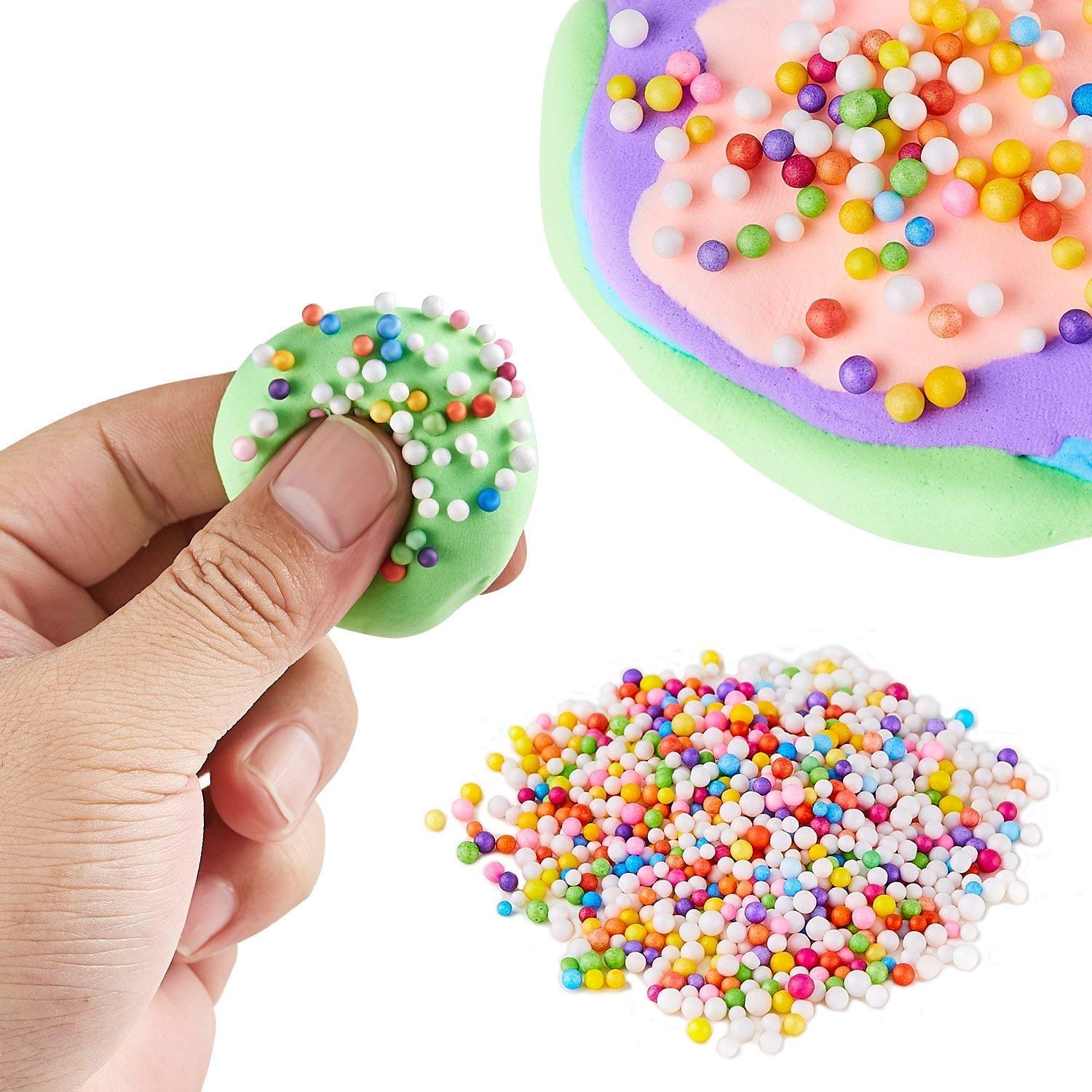 Huibudch Rainbow Slime Fluffy Slime Floam 10 OZ Slime 4 Colors Jumbo Slime Stress Relief Toy Keep Your hands Busy With 4 Colors 10 OZ( Blue Pink Green Purple)