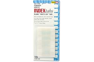 Redi-Tag, RTG31000, Permanent Stick Write-On Index Tabs, 104 / Pack , White