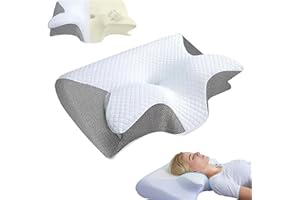 Sleep Apnea Pillow, Cervical Pillow for Sleep Apnea and Snoring, Cervical Memory Foam Breathable Pillow (Gray)