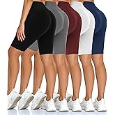 Diu Life 5 Pack High Waist Biker Shorts for Women - Buttery Soft 8" Womens Shorts for Workout, Yoga, Athletic