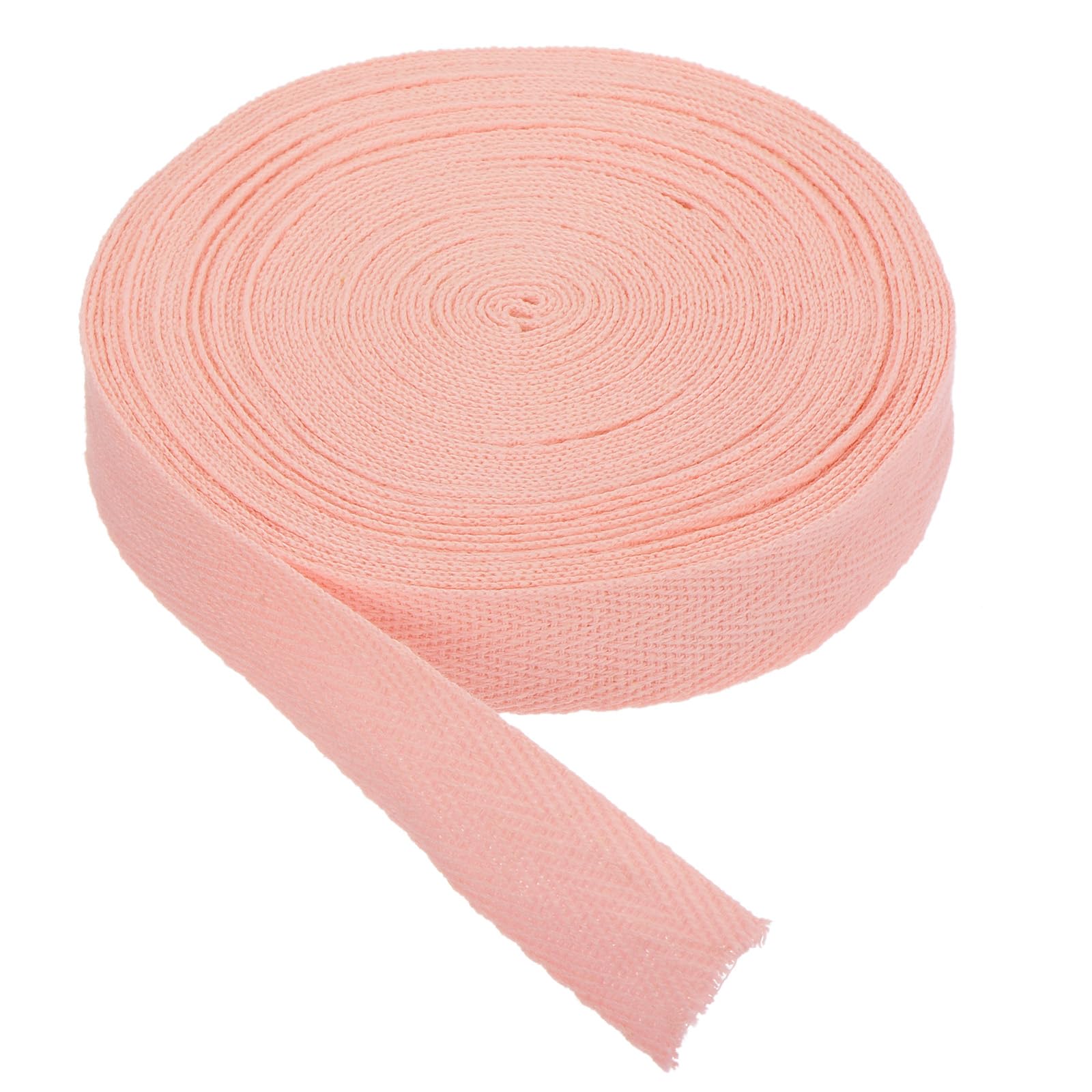 PATIKIL Cotton Twill Tape 20mm(3/4") 10 Yards Cotton Ribbon Bias Binding Tape Herringbone Webbing Trim for Sewing Gift Wrapping Craft DIY Cherry Pink