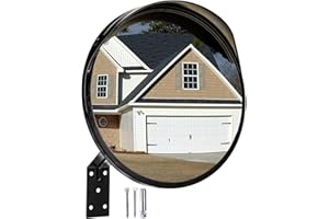 YOUEON 12 Inch Acrylic Convex Mirror, Security Mirror for Garage, Driveway, Parking Lots, Store and Warehouse, Round Traffic 