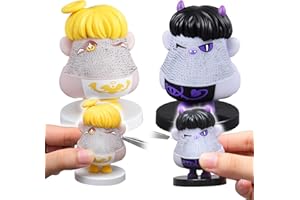 ANGEL'S WONDERLAND 2PCS Angels and Demons Hair Plucking Fidget Toys,Shaking Bobblehead Dashboard Decor Car Accessories,Stress Relief Picking Toys as 14+Adults Halloween Party Favors Valentines Christmas Novelty Gift