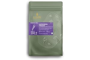 Luxmi Estates Lavender Valley Organic Lavender Tea (50 Tea Bags) Low Caffeine Tea Bags For Sleep, Relaxing, Calming, and Stress Relief, With Certified Organic Darjeeling Makaibari White Tea