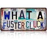 TREEPERI Vintage License plate Wall Decor Metal Sign Tin Signs for Bar Home Bedroom Garage - What A Fuster Cluck