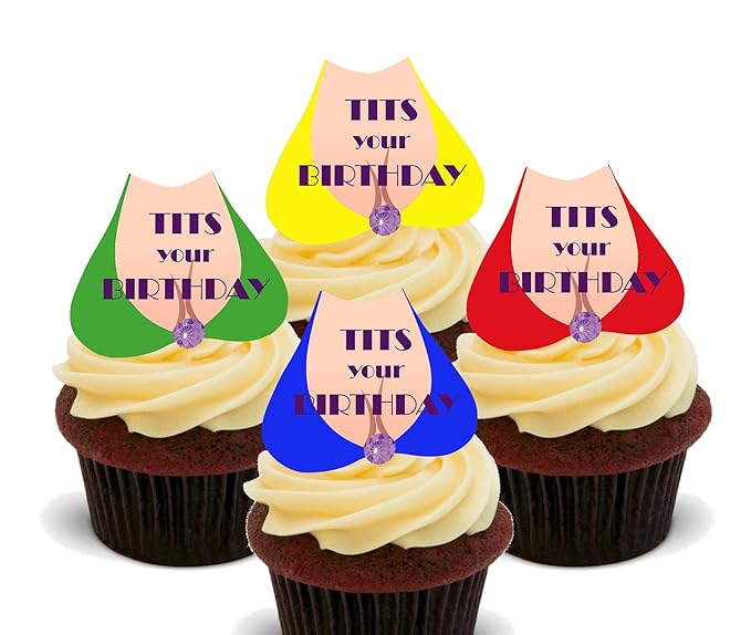 Tits su cumpleaños, Funny/Rude Cupcakes Comestible stand-up ...