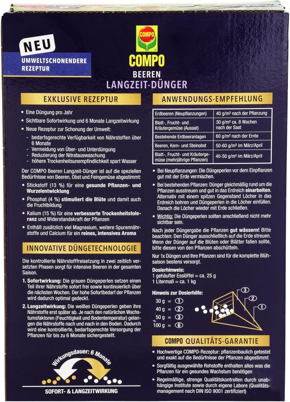 COMPO Beeren Langzeit-Dünger für Beeren, Obst und Feingemüse, Umweltschonendere Rezeptur, 6 Monate Langzeitwirkung, 2 kg, 45 m² 9