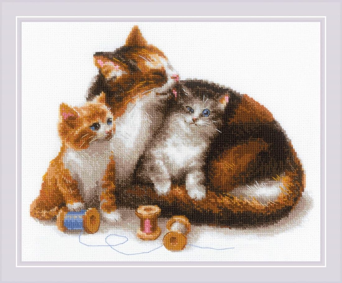 RIOLIS Cross Stitch Kit - 1811 - Cat with Kittens