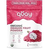 Quay Naturals Organic Dragon Fruit Powder, Pink, 4oz, Freeze-Dried, Non-GMO, No Additives, Pure Natural Powder for Smoothies & Baking