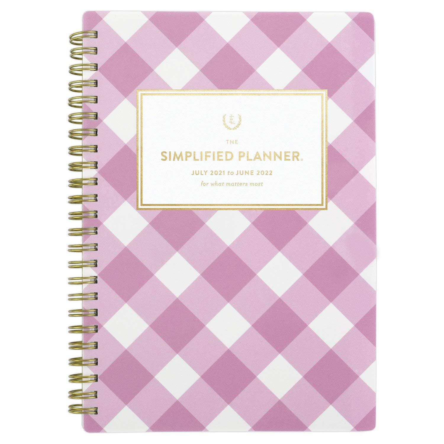 Academic Planner 2021-2022, Simplified by Emily Ley for AT-A-GLANCE Weekly & Monthly Planner, 5-1/2" x 8-1/2", Small, for School, Teacher, Student, Pink Gingham (EL62-200A)