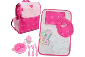 Anivia Doll Bed Furniture 2 Function Toy, Doll Bed and Doll Swings Together for 18 inches Baby Dolls, Baby Doll Crib with Bottom (DY639 Pink)