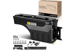 YHTAUTO Truck Bed Storage Tool Box Lockable Compatible with 2002-2018 Dodge Ram 1500 2500 3500, Passenger Side, Swing Waterpr