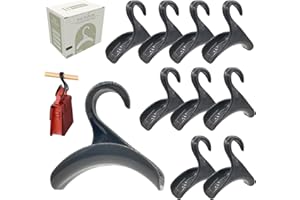 SEEBRIDER Purse Hanger Closet, Purse Holder for Closet Grey Backpack Hanger Hook for Organizer Storage Purses Tote Bag Backpacks Handbags(10 Pack)