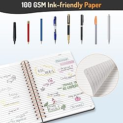 Forvencer Lined Spiral Journal Notebook with 300