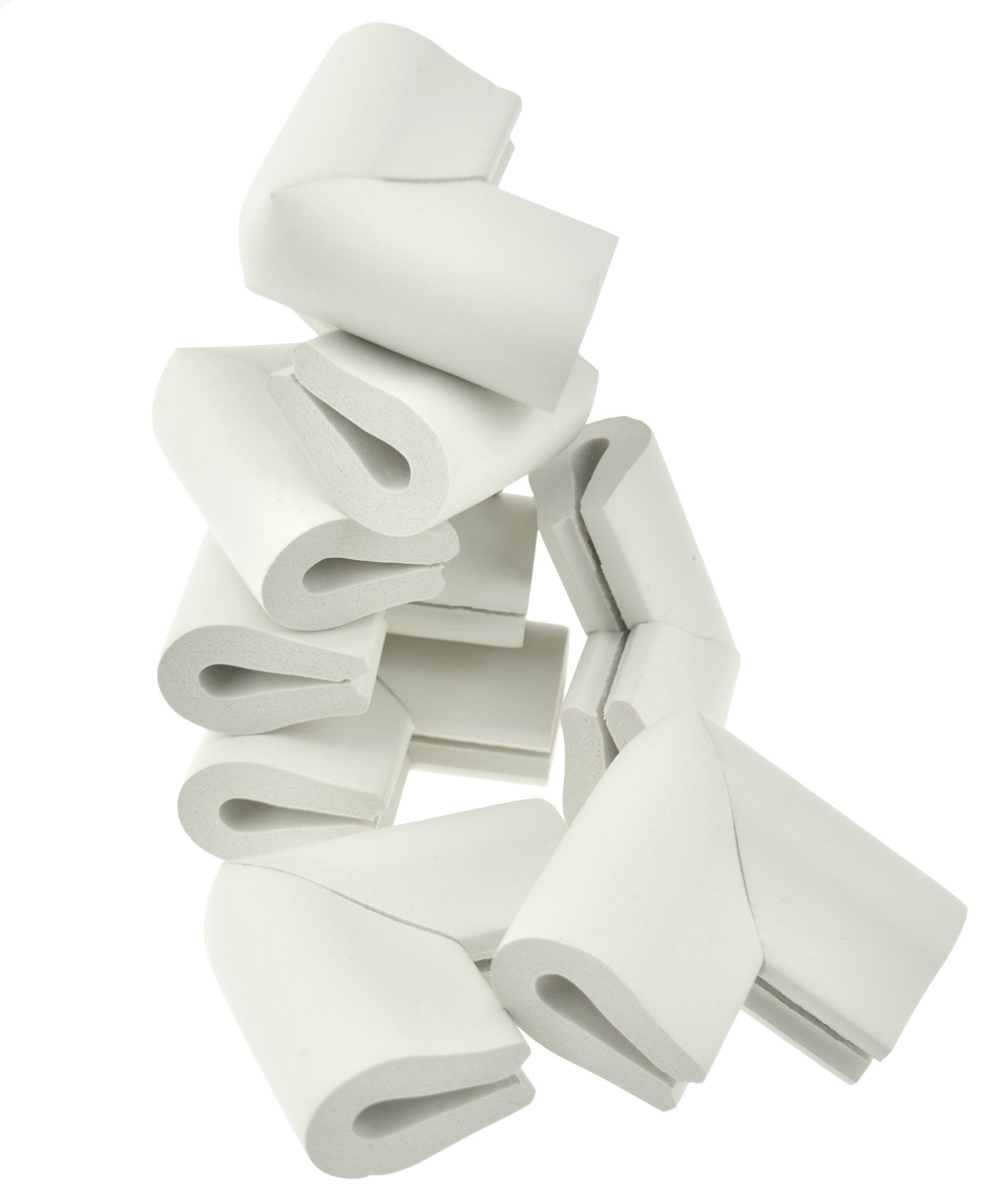 FiveSeasonStuff Table Corner Protectors for Kids | Baby Proofing and Child Safety with Peace of Mind | (Cream White) 12pcs Foam Guard Kit (for Glass Table U-Shape Double-Sided (Thickness: 5-8mm)