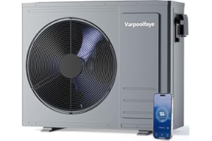 Varpoolfaye 35,100BTU Swimming Pool Heat Pump, 10000 Gallon Electric Pool Heater Above and Inground Pool,WiFi App Control, Heating or Cooling Pool Heater 220V/60Hz