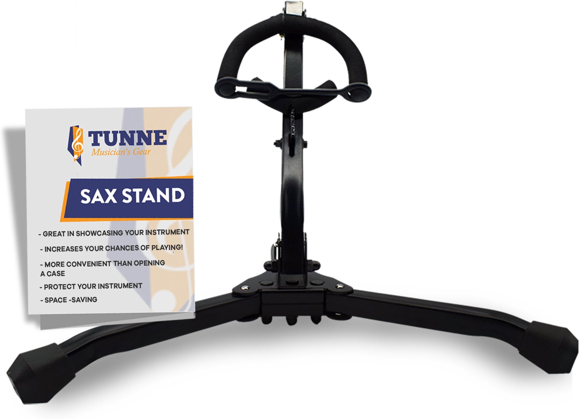 Tunne Saxophone Stand for Alto/Tenor Easily Adjusts to Display and Secure Your Sax