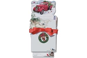 Lissom Design Notepad Bundle with Pen - Magnetic List Pad and Die Cut Note Pad Gift Set, 3-Piece, Winter Pick Ups