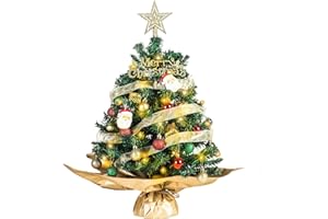 Tabletop Christmas Tree 23 Inch Mini Artificial Christmas Tree with String Lights, Star Tree, Tabletop Small Xmas Tree for Ho