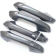 CYAuto Carbon Fiber Chrome Exterior Door Handle Cover Trims for KIA Seltos Forte Cerato K3 2019 2020 2021 2022 2023 2024 (Carbon Fiber Style)