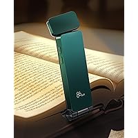 86lux Reading Light, Rechargable Book Light for Reading in Bed, Ultralight Clip-on LED Bookmark Lamp with 3 Amber Colors & St