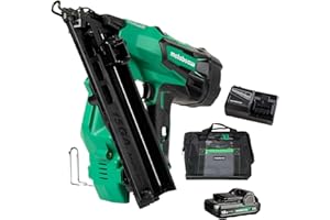 Metabo HPT 18V MultiVolt Angled Cordless Finish Nailer Kit, 15 Gauge, 1-1/4" up to 2-1/2" Angled Finish Nails, (1) 18V 2.0Ah 