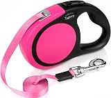 Taglory Retractable Dog Lead 5 m Pink 45 kg Anti-Tangle Heavy Duty Nylon