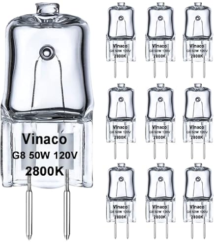YBEK G8 Halogen Light Bulbs 50W 120V Warm White - Pack Of 10, Puck Light Replacements - View #4