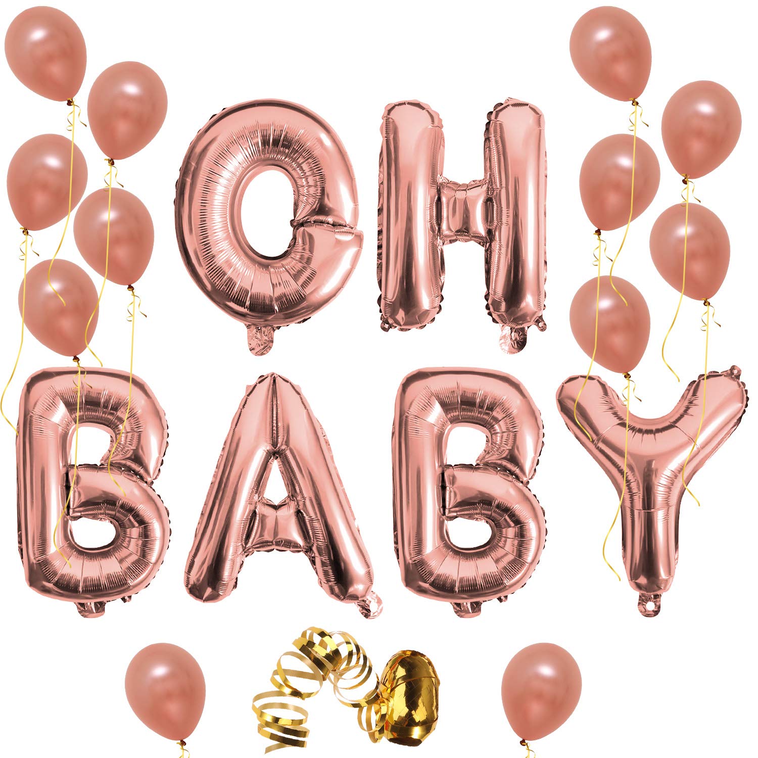 Amazon Com Oh Baby Letter Balloons Rose Gold Baby Girl Boy Shower Amazon Com Oh Baby Letter Balloons Rose Gold Baby Girl Boy Shower