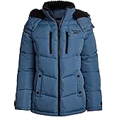 Reebok Womens Puffer Jacket - Heavyweight Puffer Coat with Faux Fur Trim Hood - Outerwear Down Winter Jackets for Women