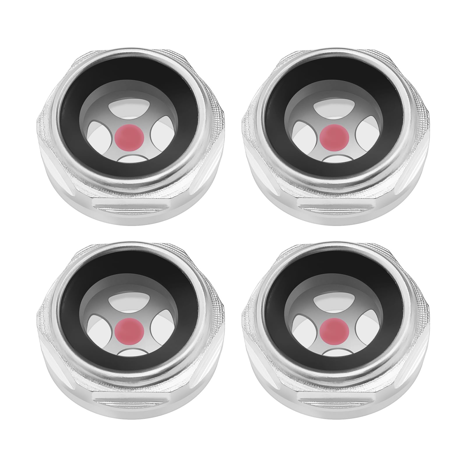 VGOL 4pcs 1/2 Air Compressor Oil Level Sight Glass BSP Aluminum Alloy Liquid Level Connector Suitable for Air Compressor Check the Pump Oil Level