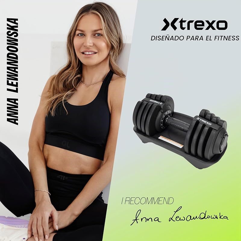 Mancuerna ajustable de 18 kg, regulación del peso con botón giratorio, pesas de hierro para entrenamiento de fuerza, mancuernas ajustables con mango ergonómico antideslizante