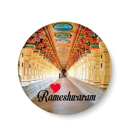 PEACOCKRIDE Metal Love Rameshwaram Fridge Magnet (75 mm, Multicolour)
