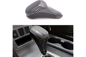 MICROCK Leather Automatic Gear Shift Knob Shifter Replacement for Toyota 4Runner 2010-2023, for Tundra 2007-2021, ABS Carbon fiber, 1pc