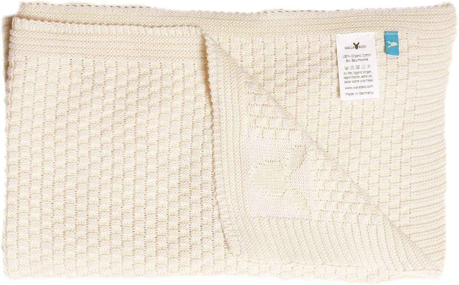 100 Coton Bio Wallaboo Couverture Pour Bebe Eden Couverture De Bebe Tricotee Couleur Creme Tres Doux Pour Bebe Plaid 90 X 70 Cm Fabrique En Allemagne La Chambre De Bebe Matelas Et