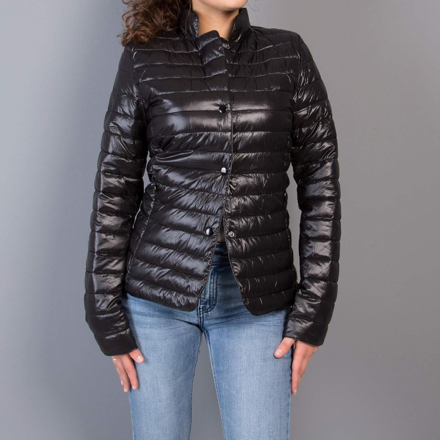 Piumino Donna Giubbotto Giubbino Giacca 100 Grammi Leggero No Cappuccio pm7623