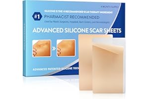Aroamas Scar Silicone Scar Tape - Medical-Grade Silicone Scar Sheets to Help Improve The Appearance of Scars and Scratch Marks, Reusable for Face & Body [3" x 1.57", 8 Sheets]