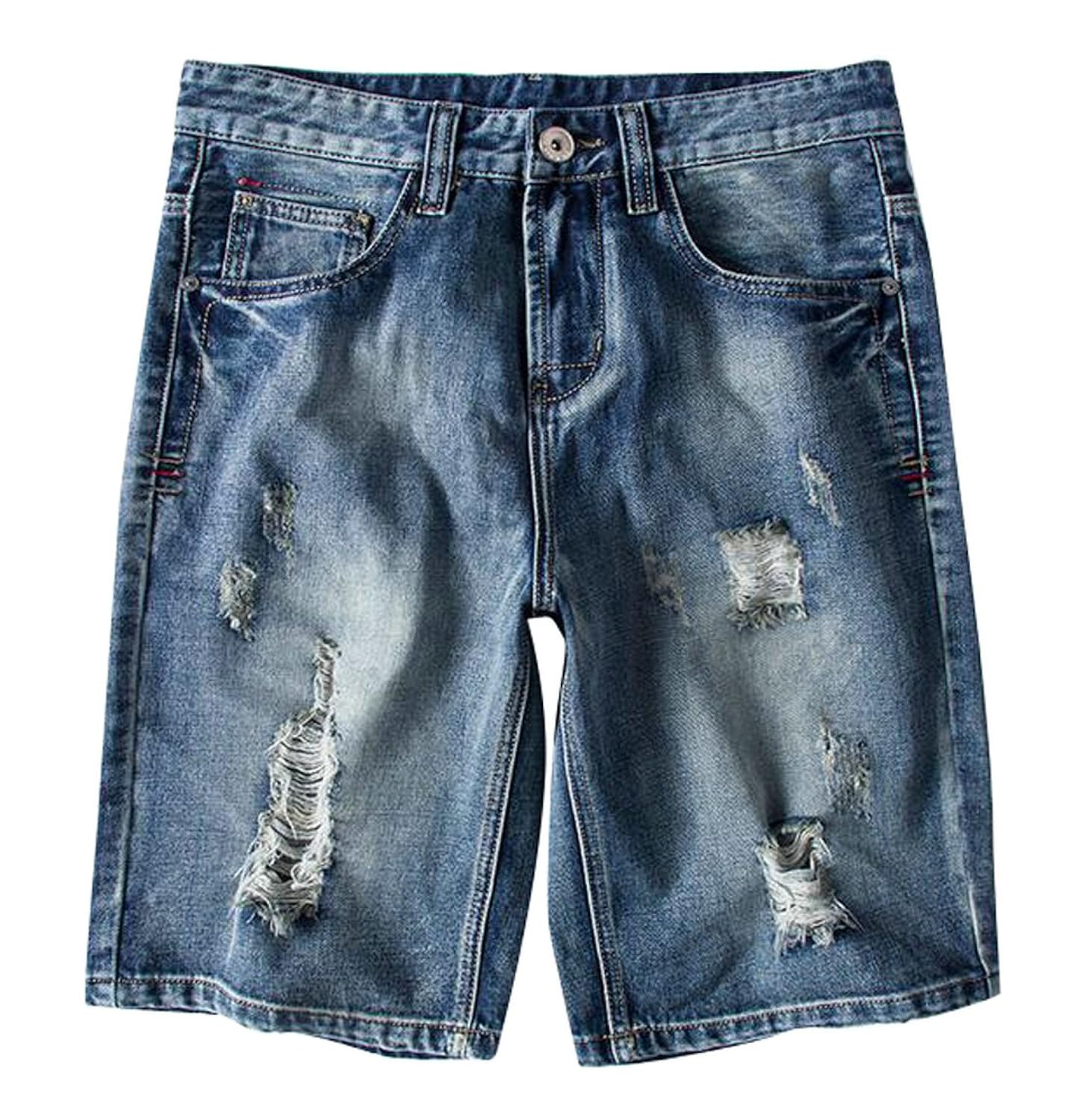mens loose fit denim shorts