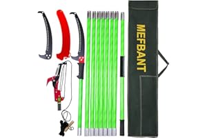 MEFBANT Pole Saw for Tree Trimming - 30 FT Extendable Tree Pruner, Long Handle Tree Trimmer, High Reach Branch Cutter, Heavy Duty Pole Pruning Saw, Tree Cutting Tool for Hard-to-Reach Branches