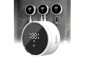 ZEZHOU Toothbrush Holders Cleaner & Dryer for Bathroom - Mirror Wall Mounted [Rechargeable, Auto Sensor Open/Close Lid, LED Smart Screen] Adhesive Electric Tooth Brush Razor Holder with Cover for Home Travel