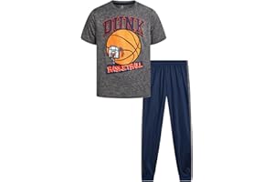 Pro Athlete Boys Pant Set - 2 Piece Tracksuit with Short Sleeve Graphic Tee and Tricot Jogger Sweatpants for Boys (8-16)