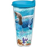 Tervis Guy Harvey Manatee Made in USA Double Walled Insulated Tumbler Travel Cup Keeps Drinks Cold & Hot, 24oz, Classic